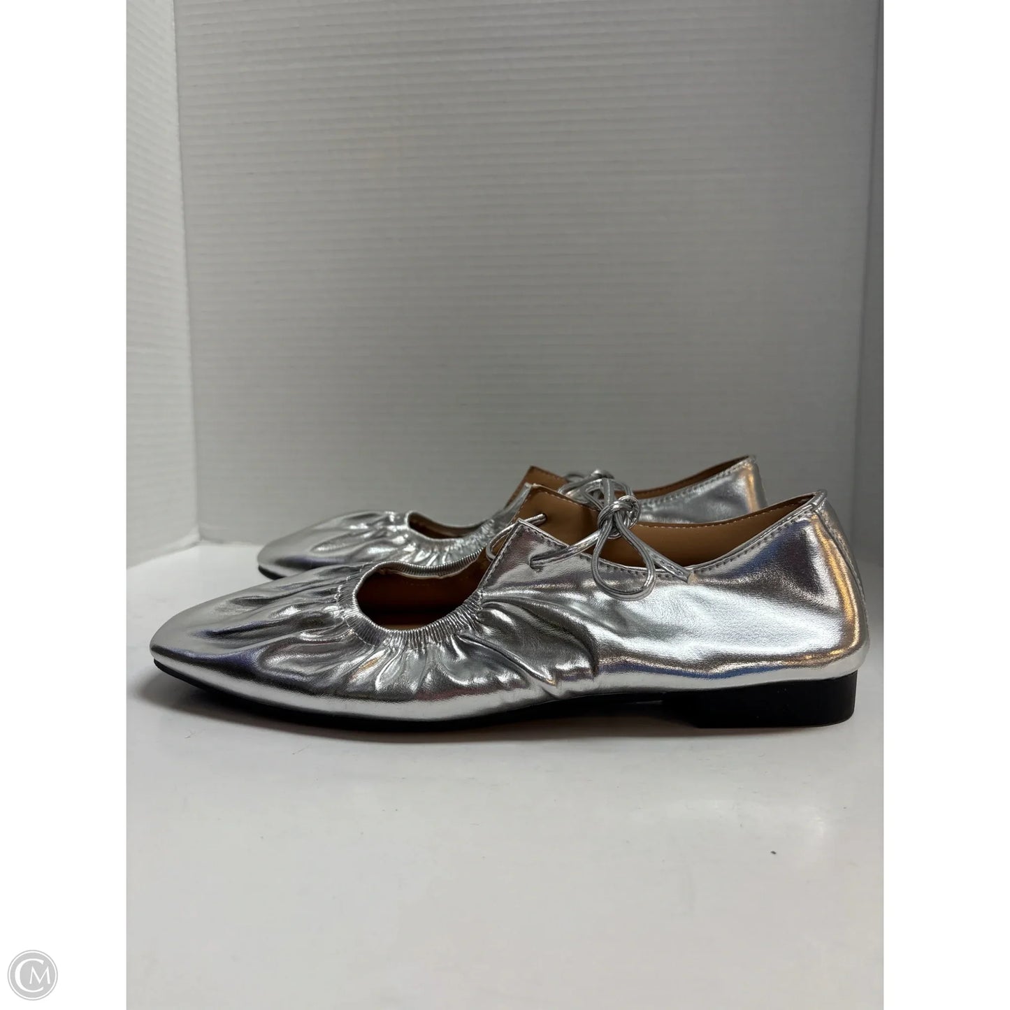 Shoes Flats By Clothes Mentor In Silver, Size: 9.5