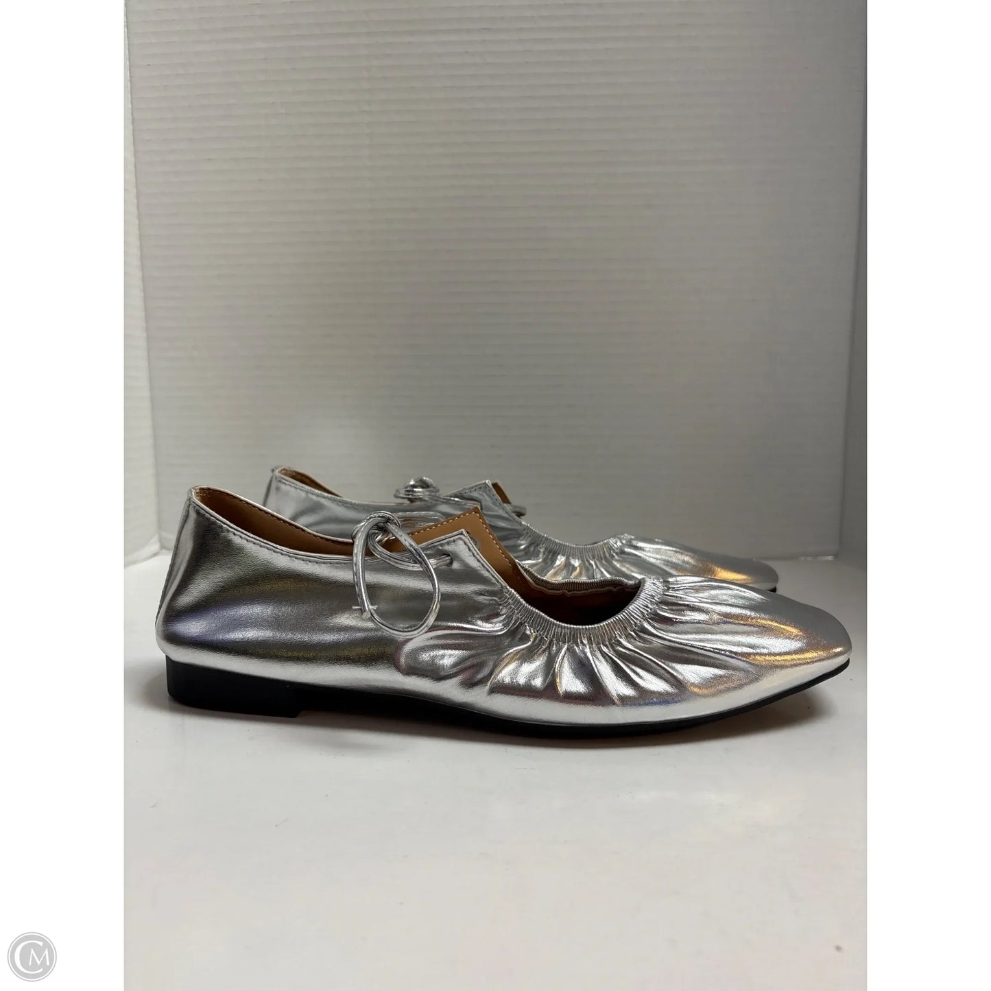 Shoes Flats By Clothes Mentor In Silver, Size: 9.5