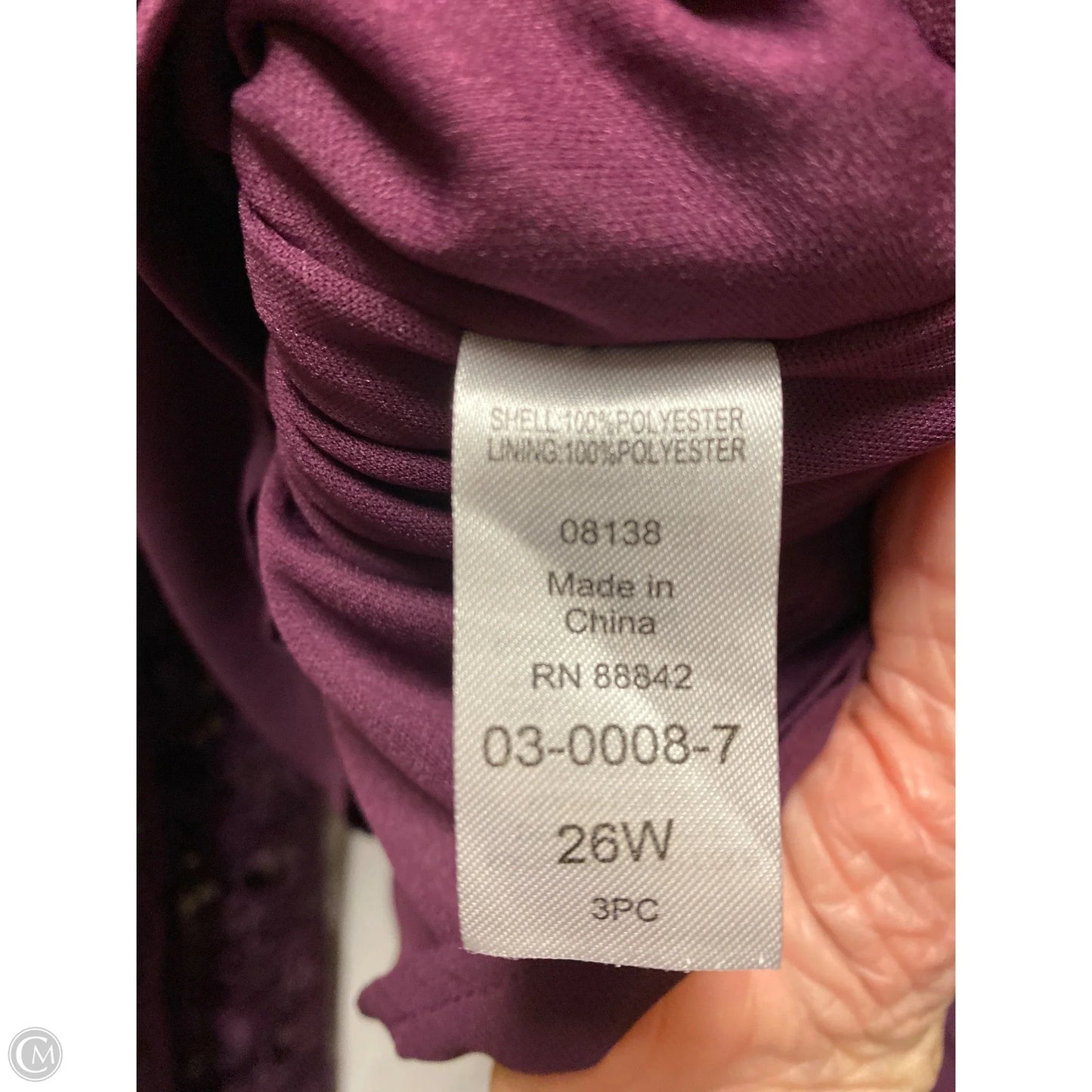 Pants Set 2pc By Romans In Purple, Size: 4x