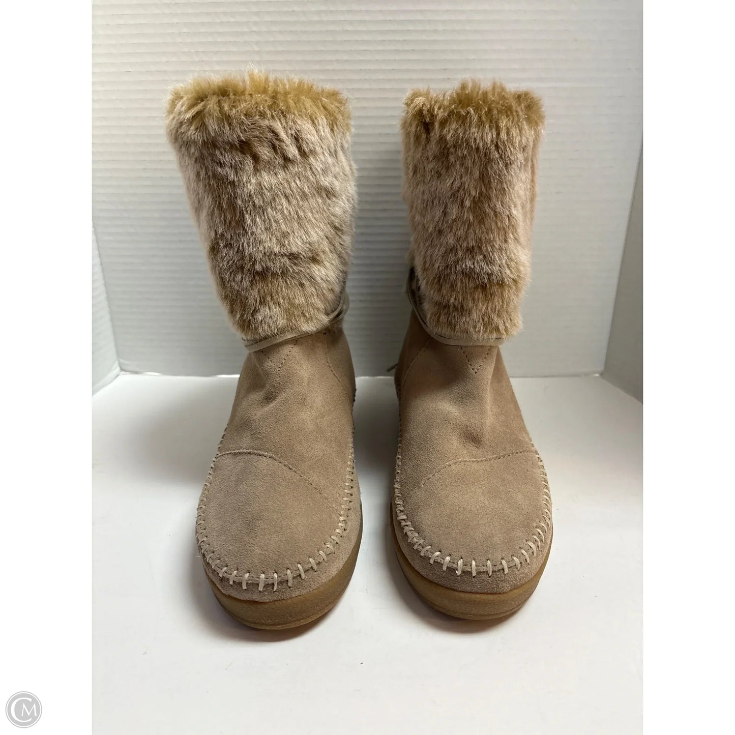 Boots Mid-calf Flats By Toms In Grey, Size: 8