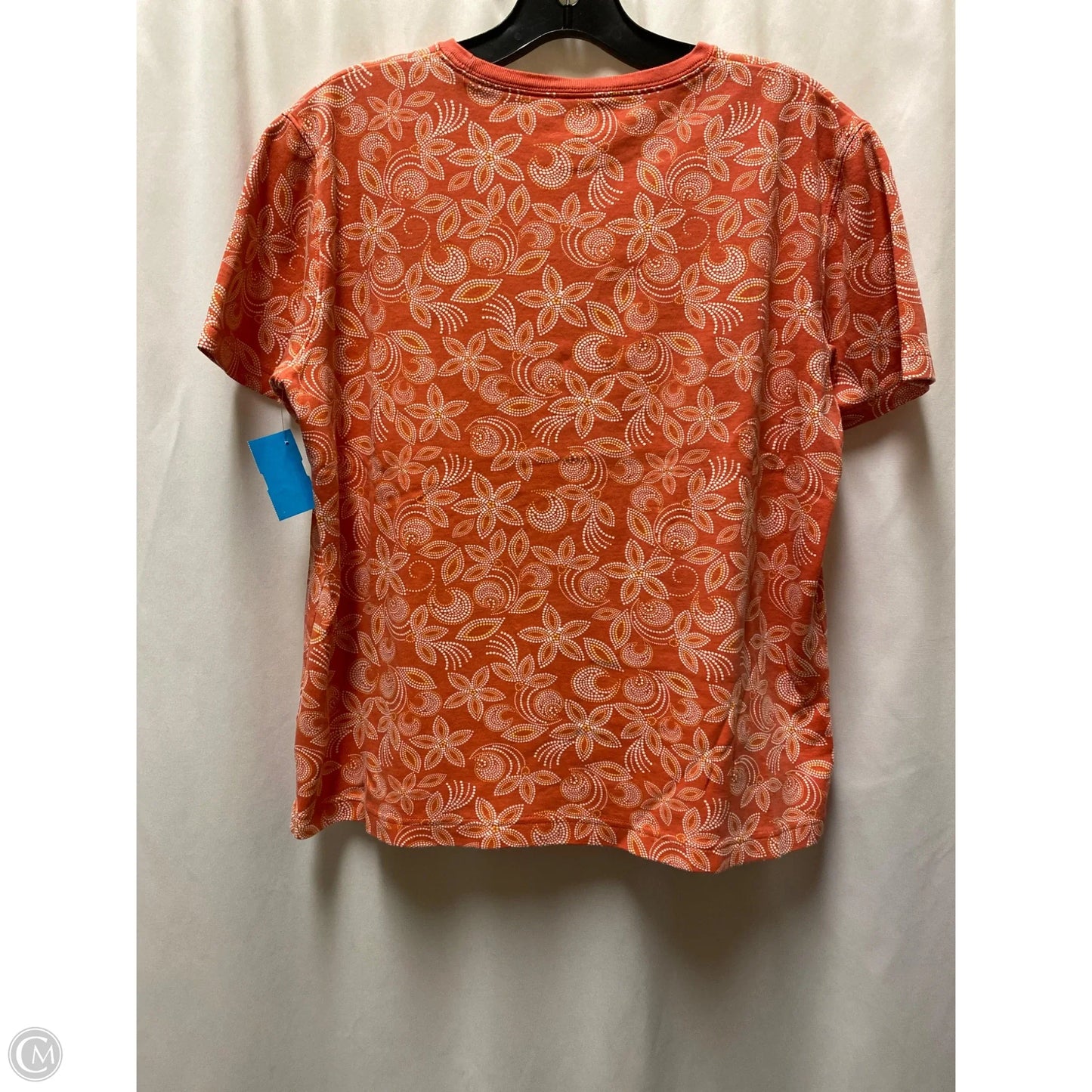Top Short Sleeve By Kim Rogers In Peach, Size: M