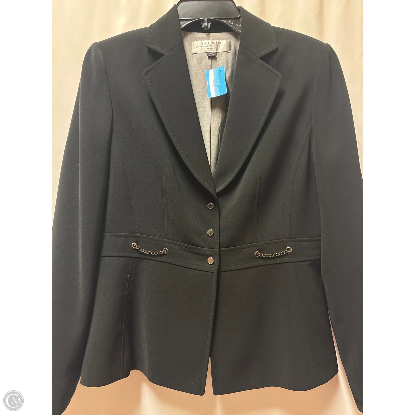 Blazer By Tahari By Arthur Levine In Black, Size: Mp
