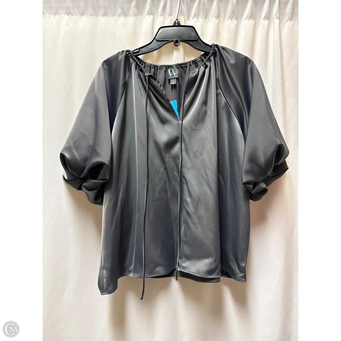 Top Short Sleeve By Worthington In Grey, Size: Xl