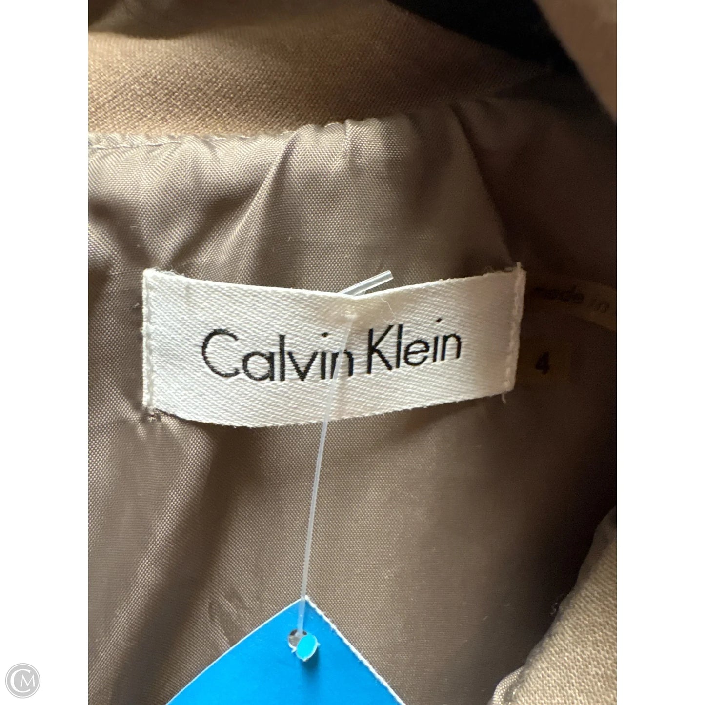 Dress Casual Midi By Calvin Klein In Taupe, Size: S
