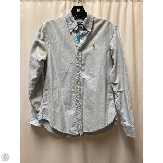 Top Long Sleeve By Ralph Lauren In Blue, Size: S