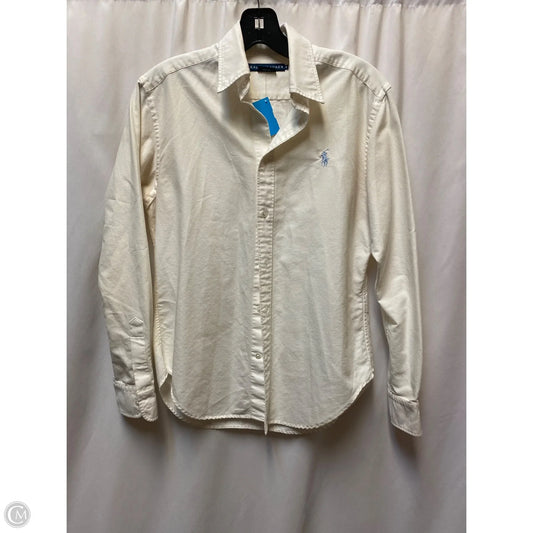 Top Long Sleeve By Ralph Lauren In White, Size: S