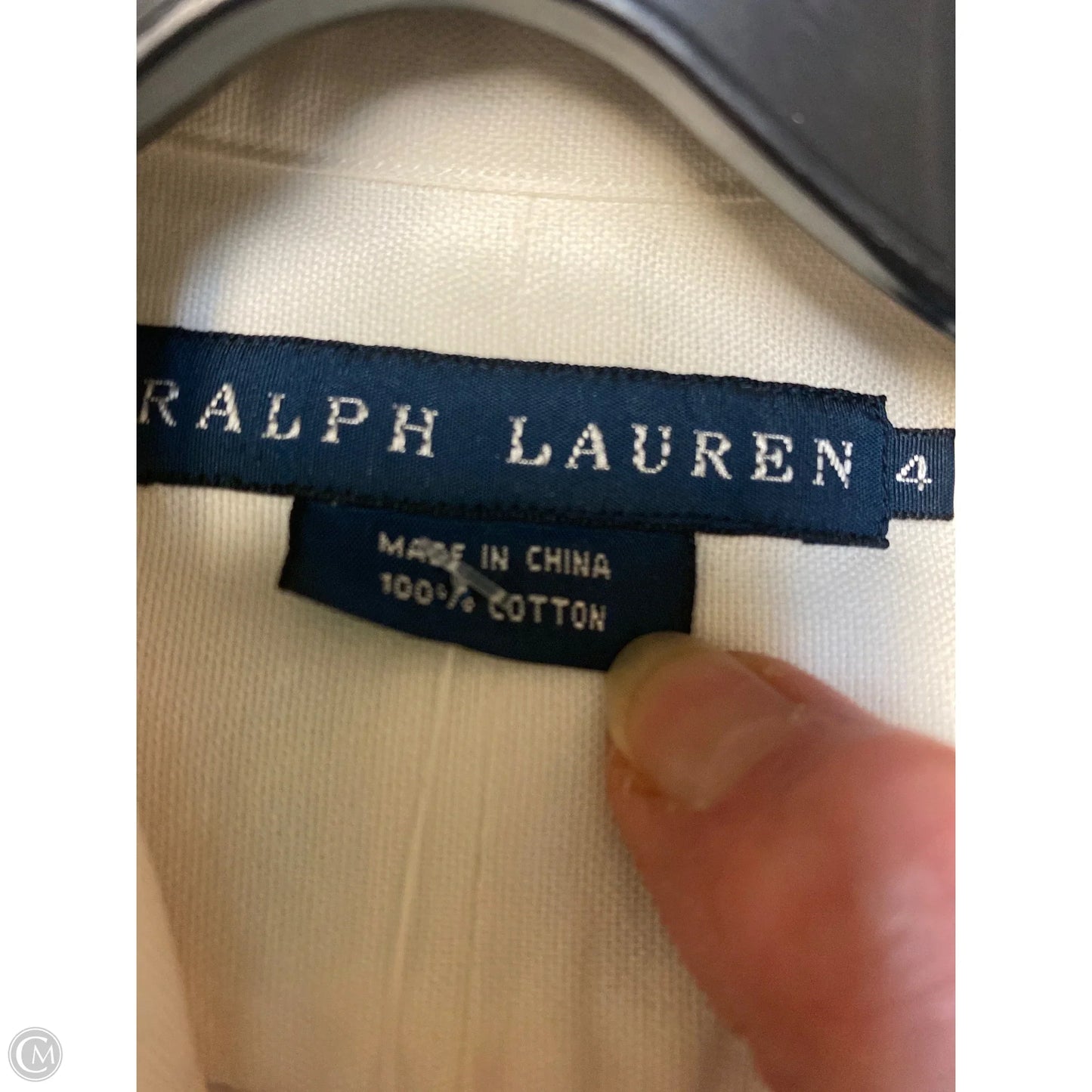 Top Long Sleeve By Ralph Lauren In White, Size: S