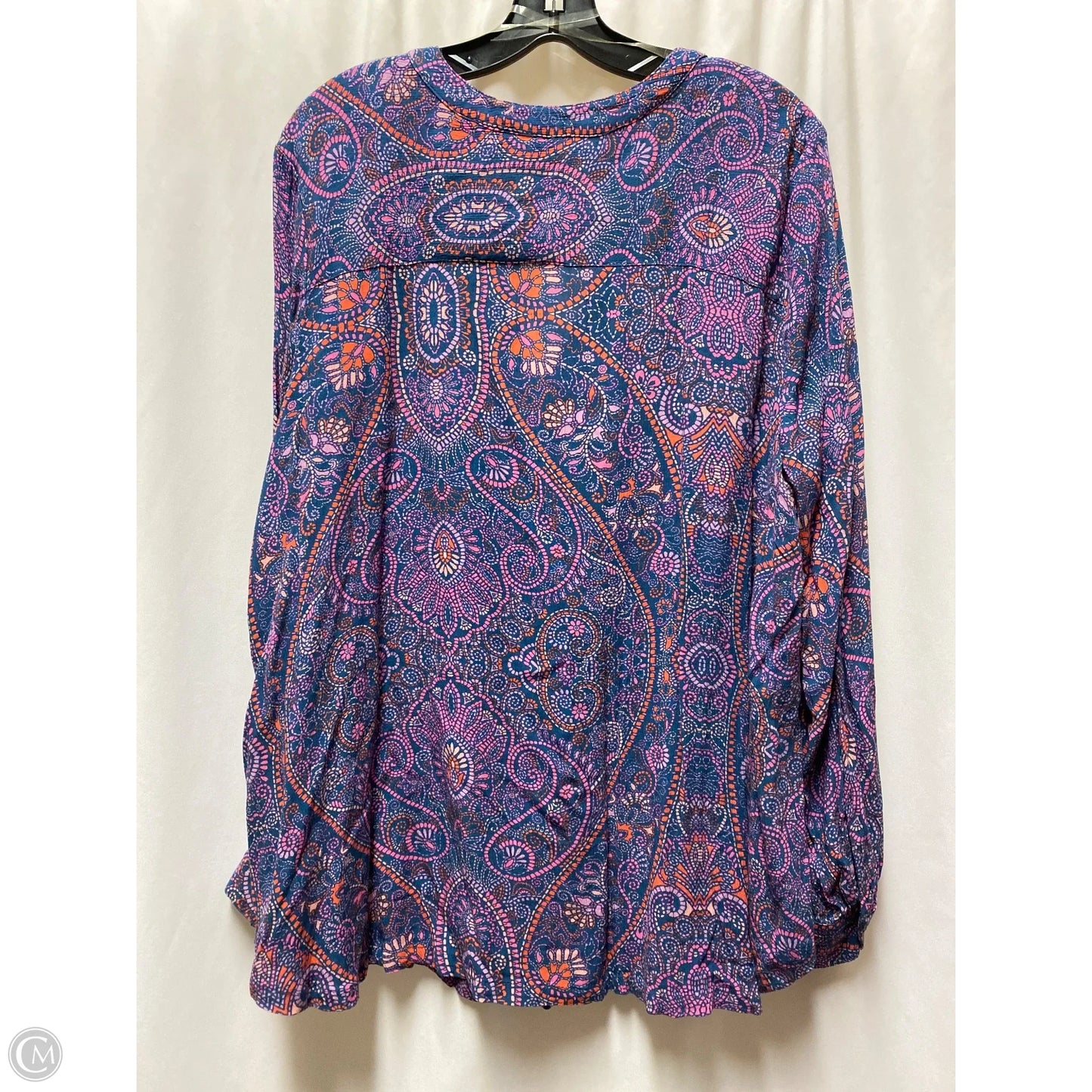 Top Long Sleeve By Terra & Sky In Blue, Size: 1x