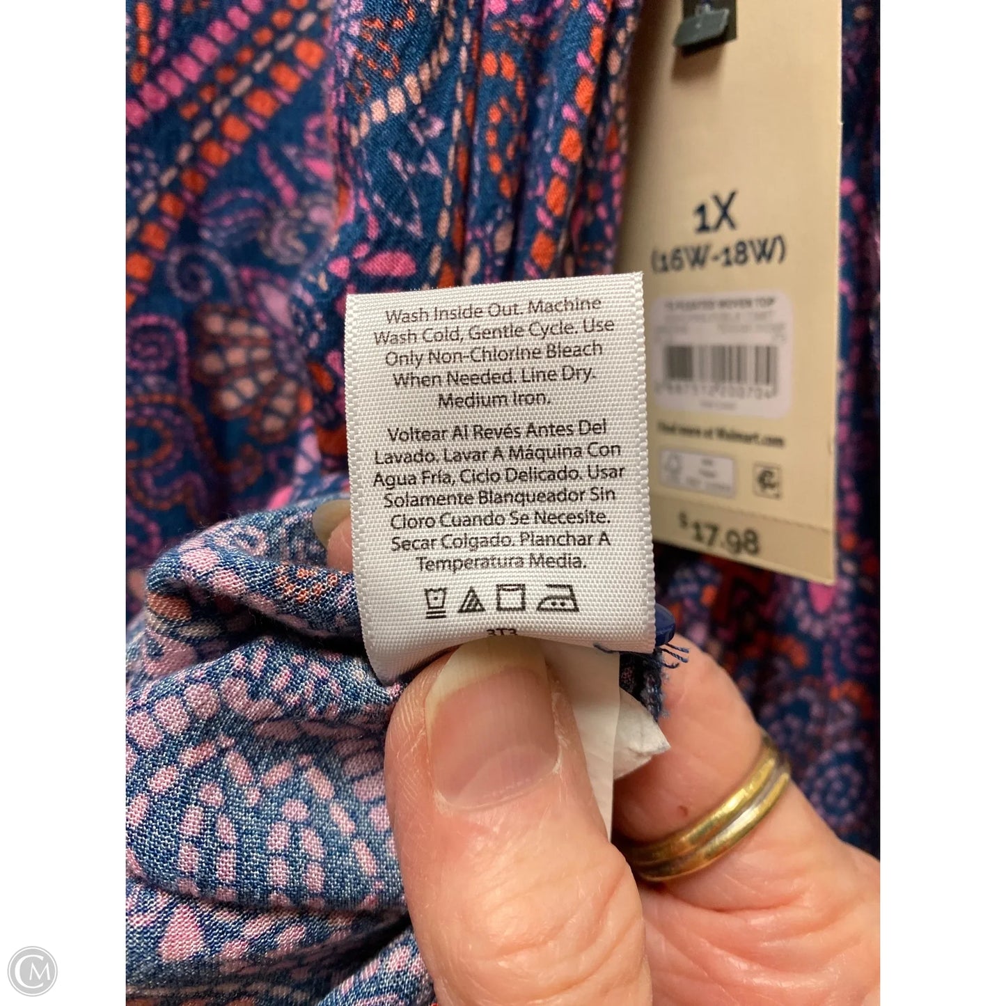 Top Long Sleeve By Terra & Sky In Blue, Size: 1x