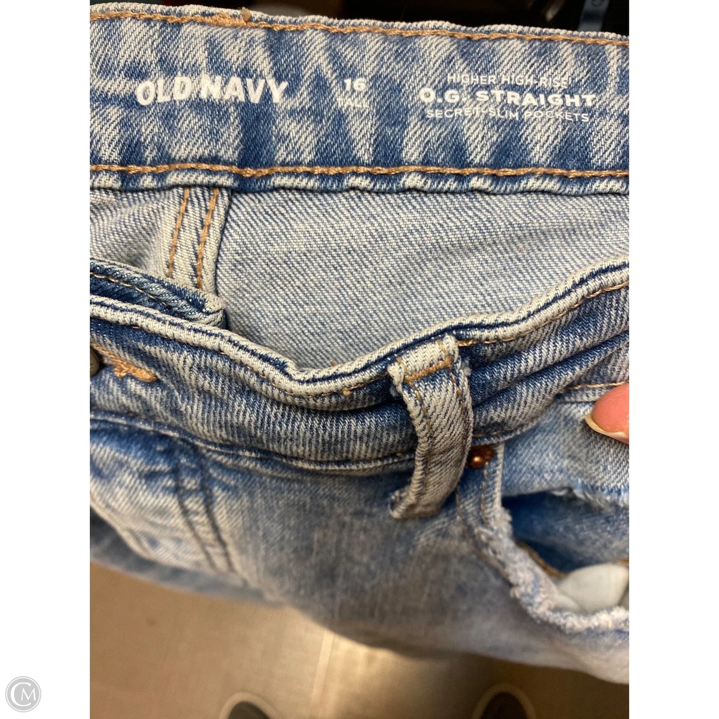 Jeans Straight By Old Navy In Blue Denim, Size: 16