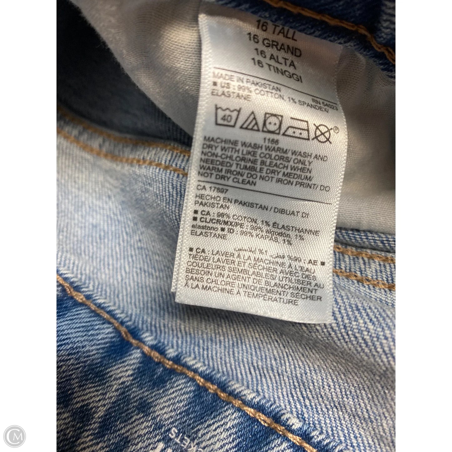 Jeans Straight By Old Navy In Blue Denim, Size: 16