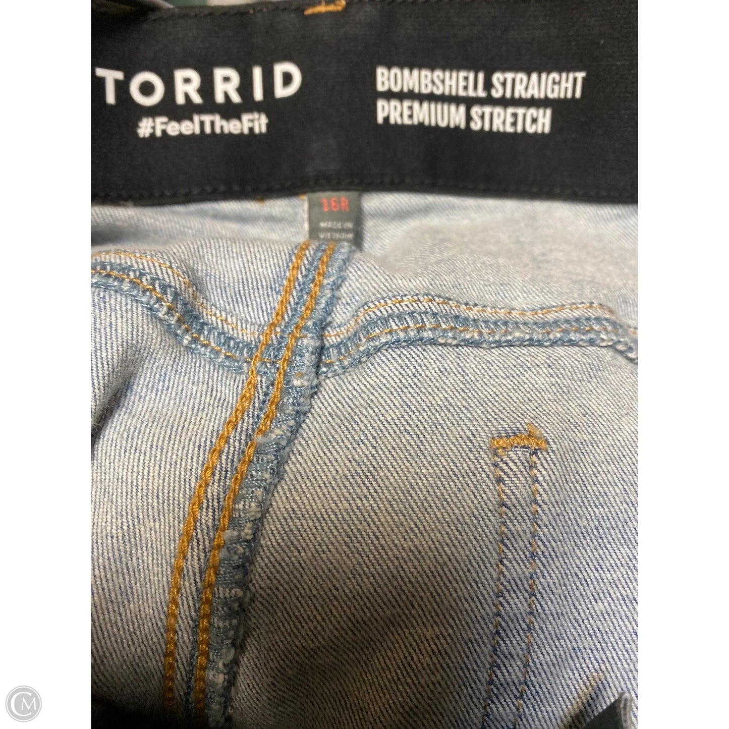 Jeans Straight By Torrid In Blue Denim, Size: 16