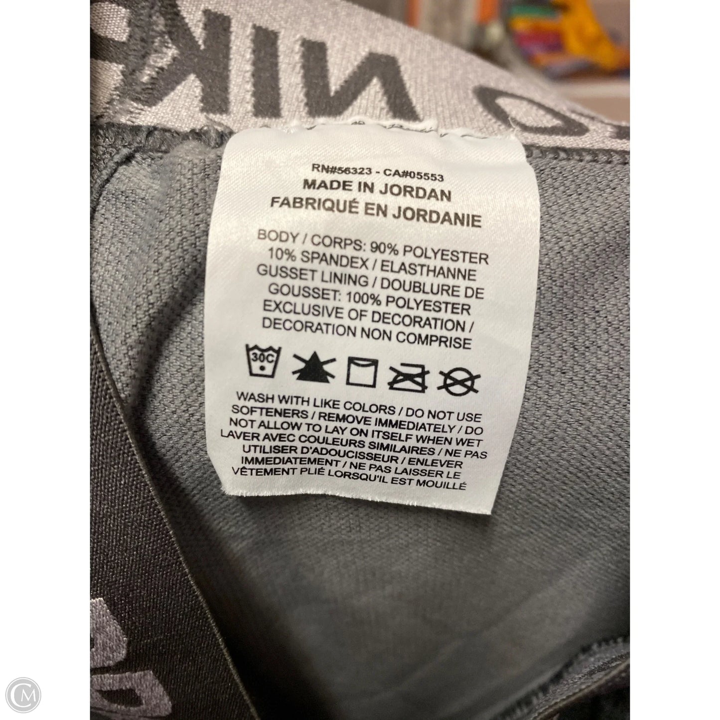 Athletic Leggings By Nike In Grey, Size: S