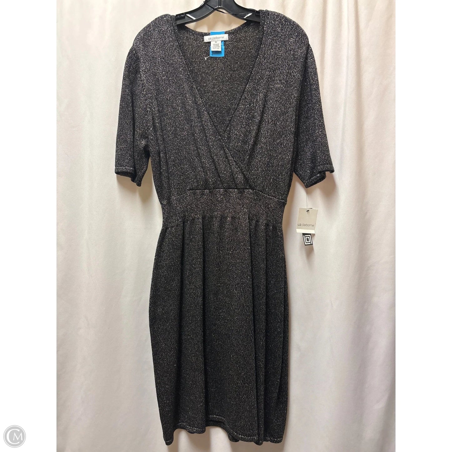 Dress Sweater By Liz Claiborne In Black & Gold, Size: Xl
