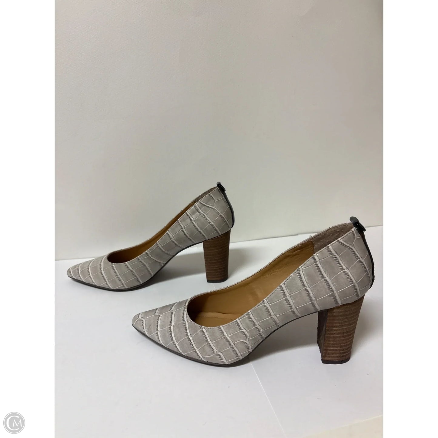 Shoes Heels Block By Ellen Tracy In Grey, Size: 7.5