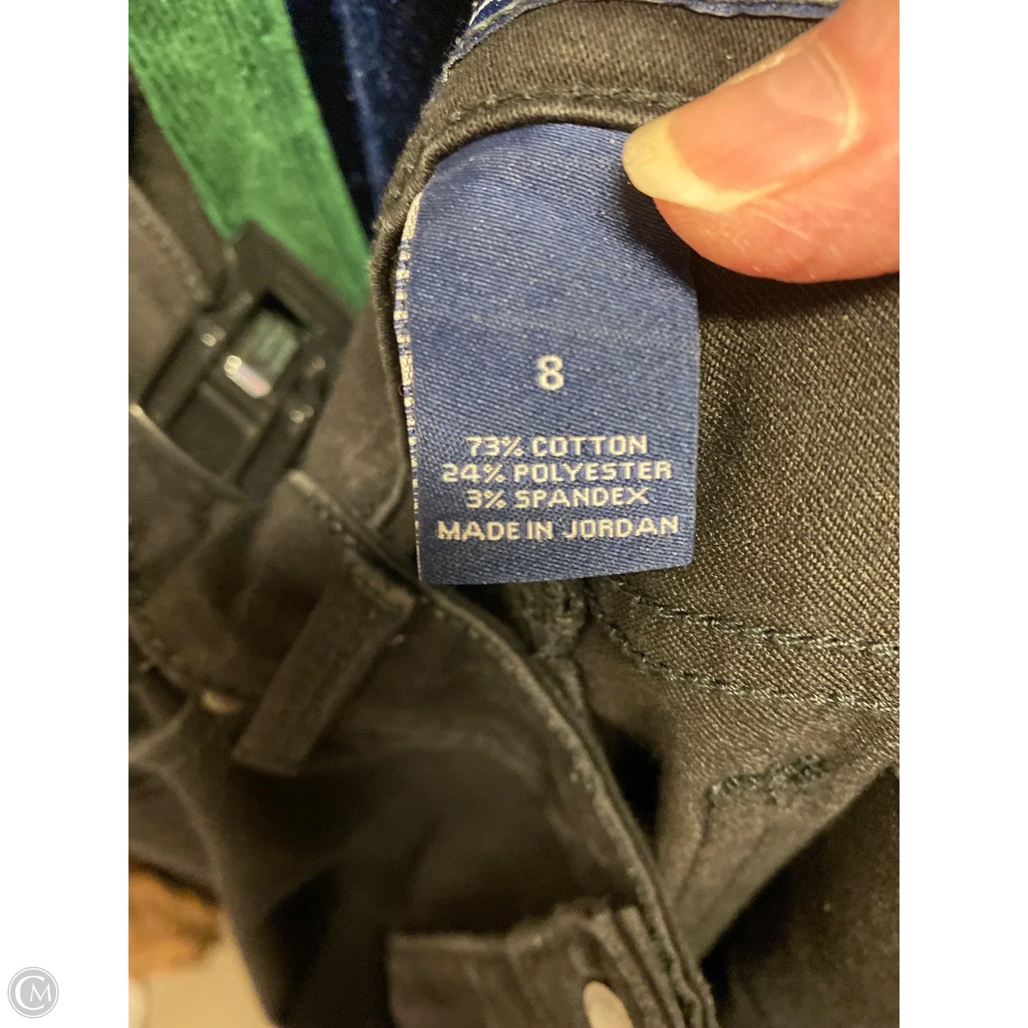 Jeans Straight By Charter Club In Black Denim, Size: 8