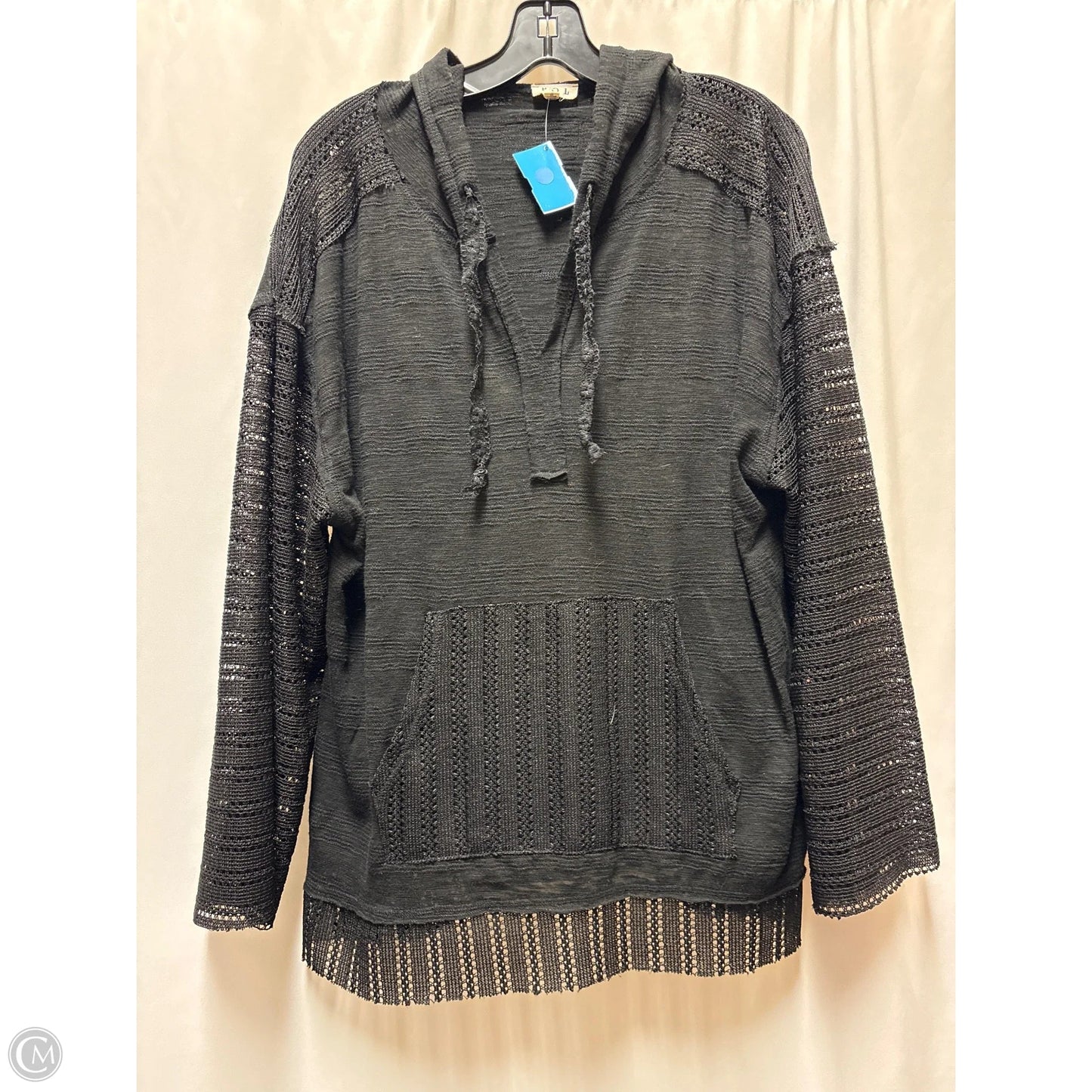 Top Long Sleeve By Pol In Black, Size: L