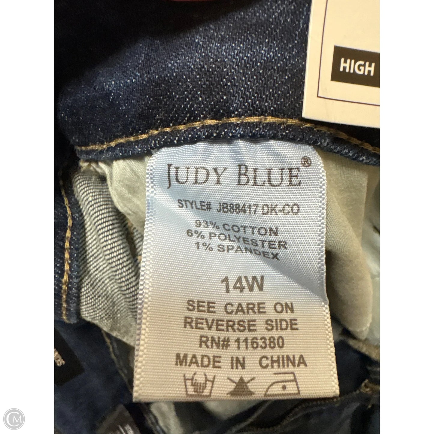 Jeans Skinny By Judy Blue In Blue Denim, Size: 14