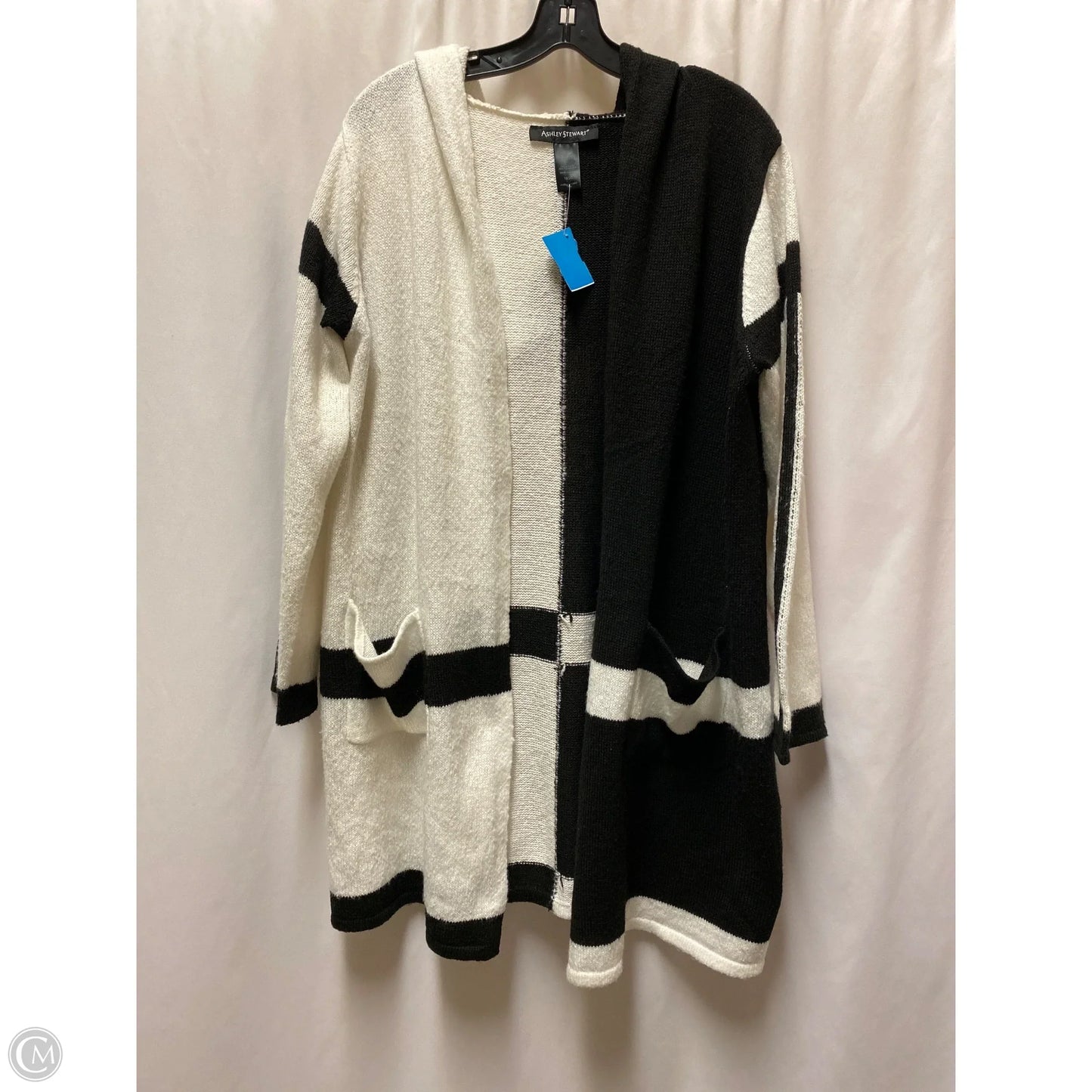 Cardigan By Ashley Stewart In Black & White, Size: 1x