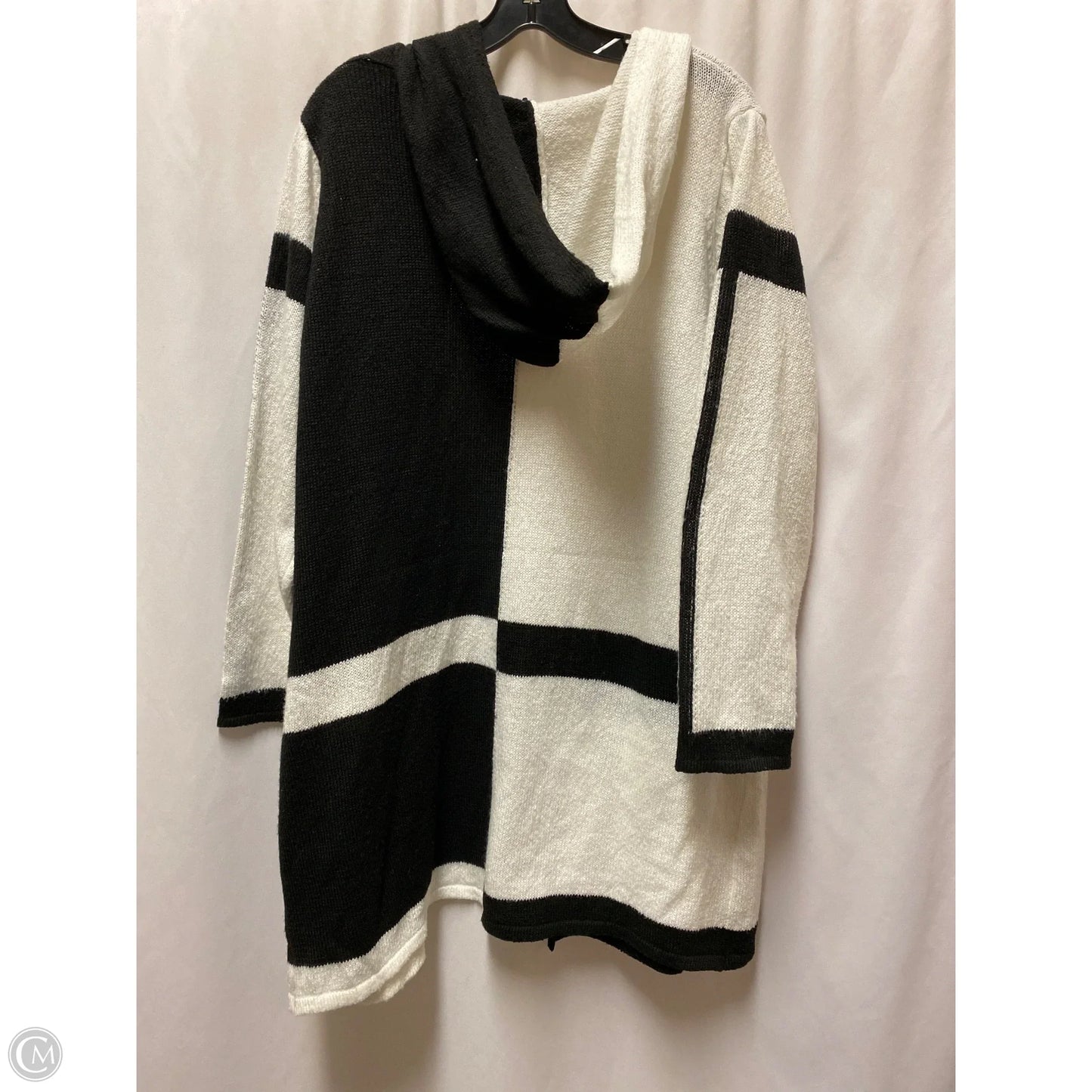 Cardigan By Ashley Stewart In Black & White, Size: 1x