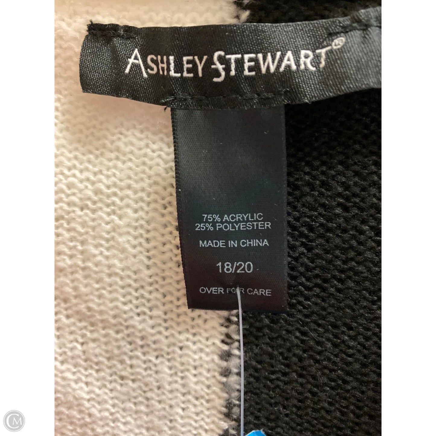 Cardigan By Ashley Stewart In Black & White, Size: 1x