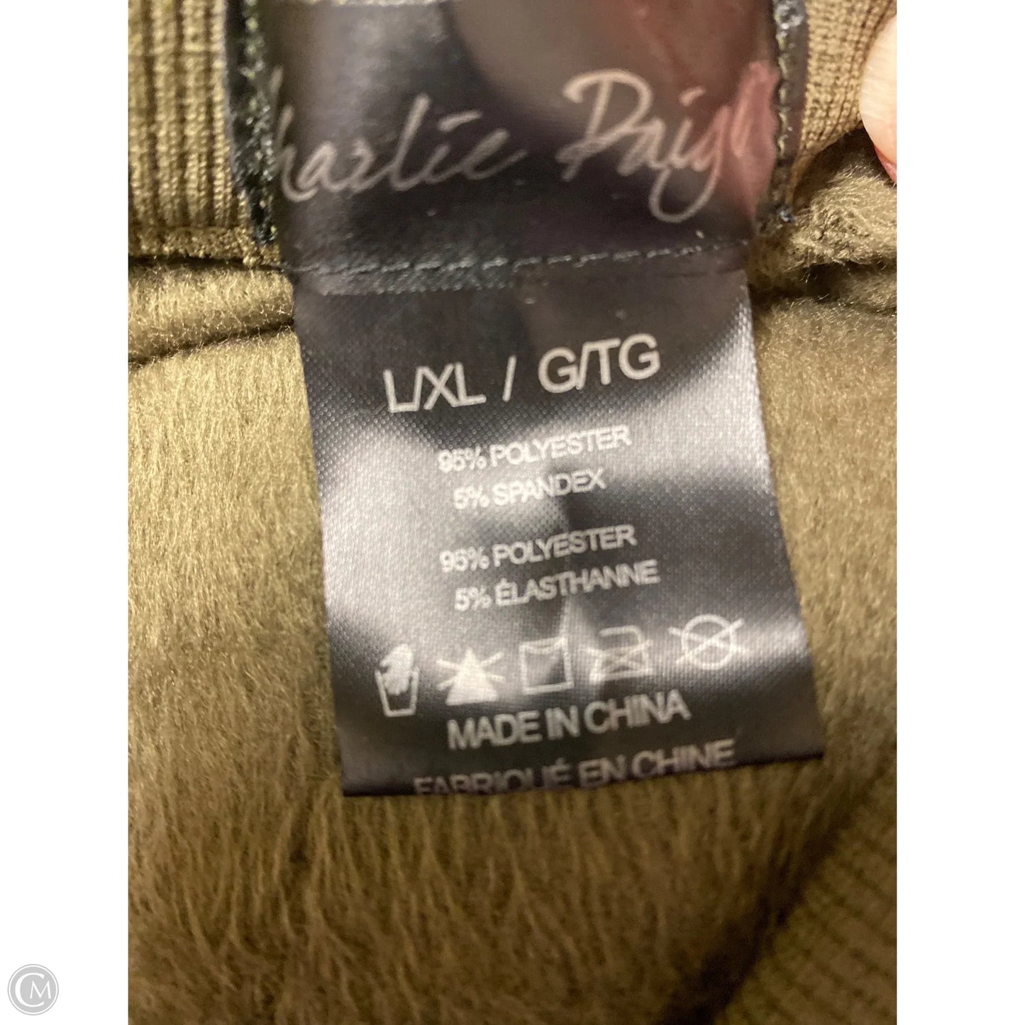 Pants Leggings By Charlie Paige In Green, Size: L