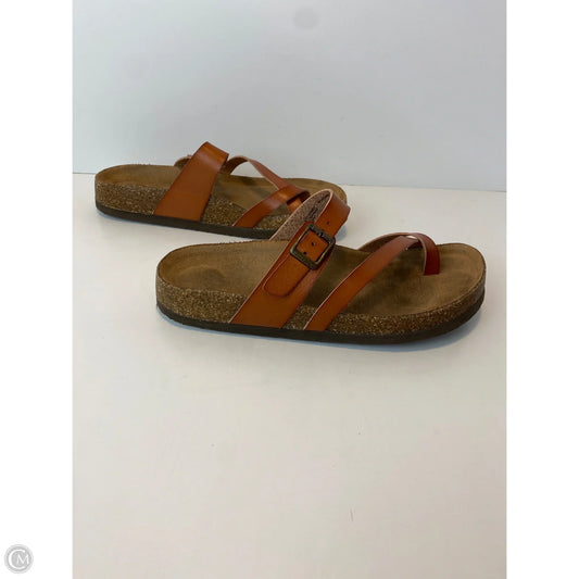 Sandals Flats By Time And Tru In Brown, Size: 7.5
