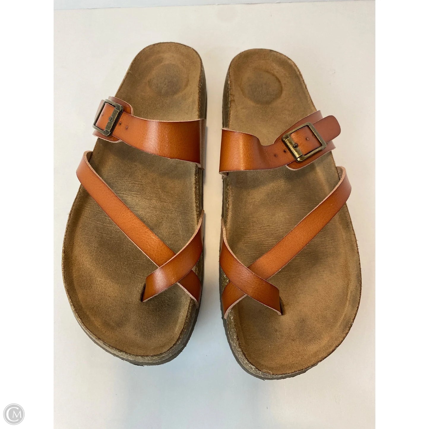 Sandals Flats By Time And Tru In Brown, Size: 7.5