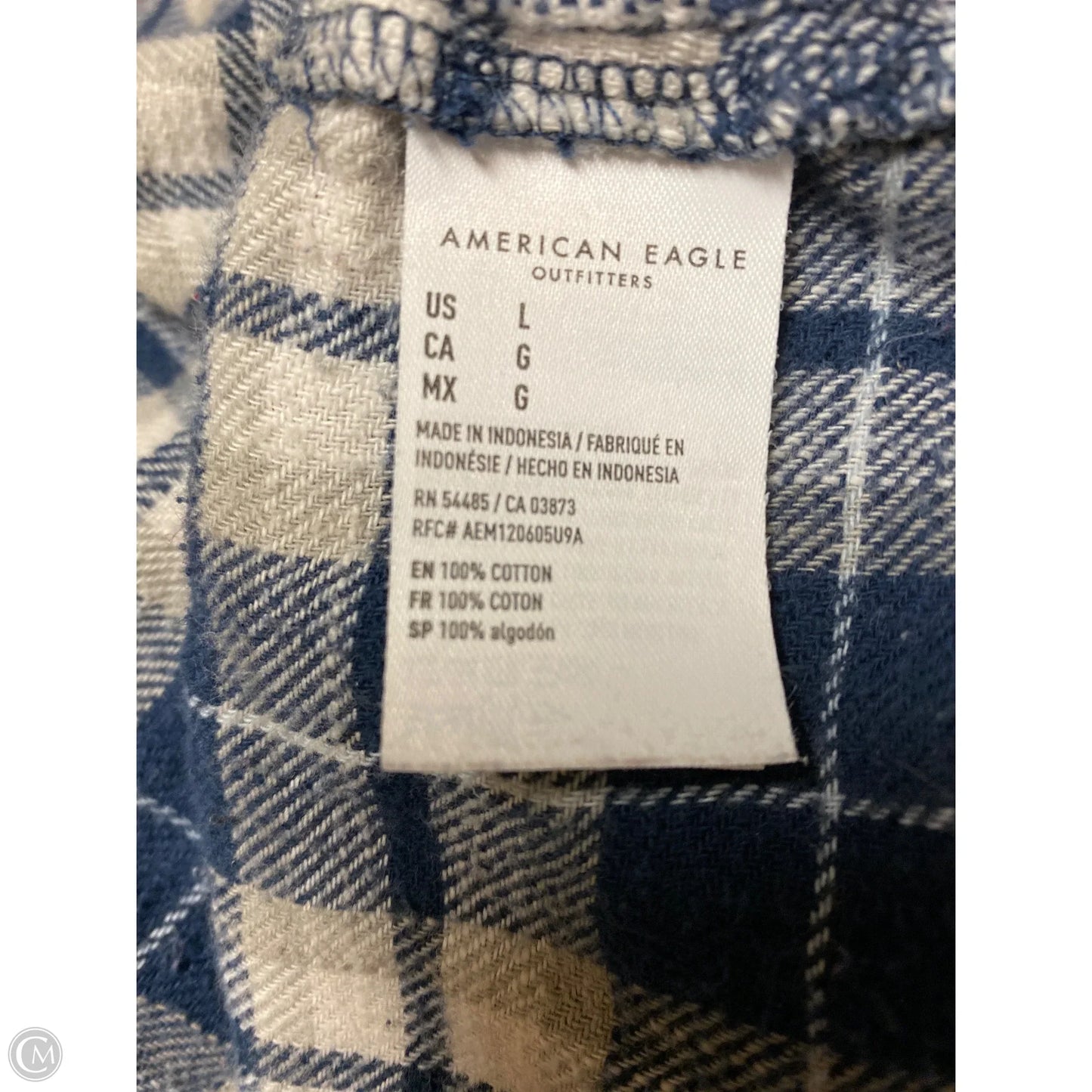 Top Long Sleeve By American Eagle In Blue, Size: L