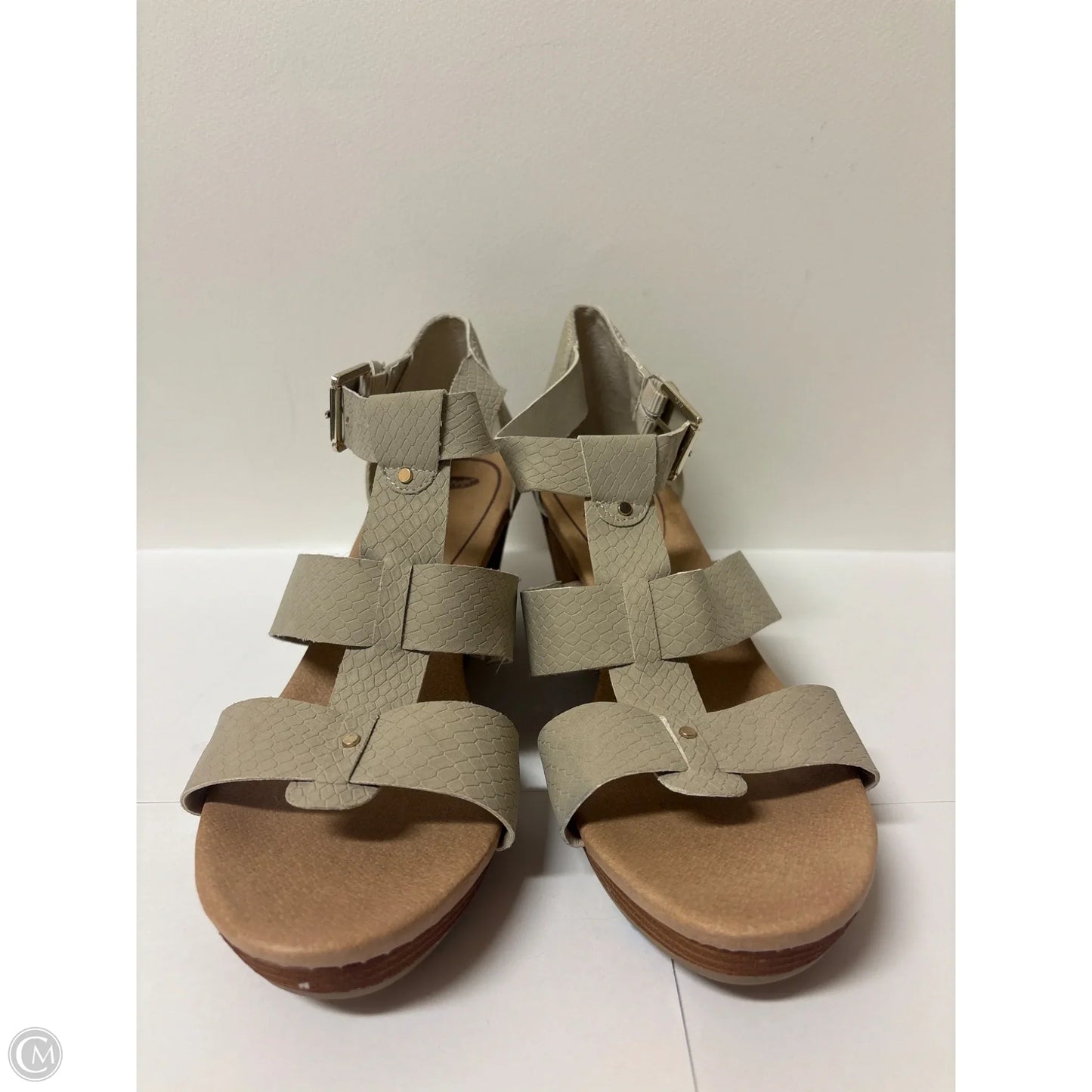 Sandals Heels Block By Dr Scholls In Beige, Size: 10