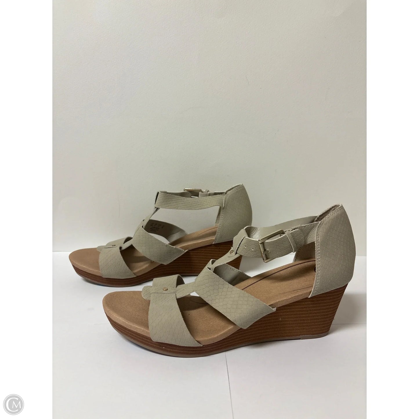 Sandals Heels Block By Dr Scholls In Beige, Size: 10