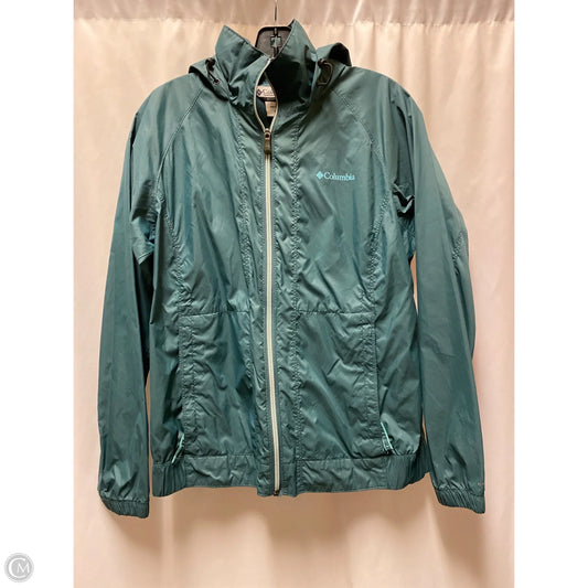 Jacket Windbreaker By Columbia In Blue, Size: M