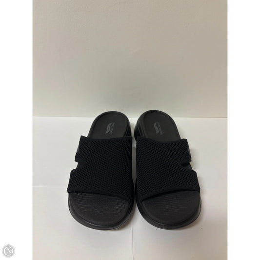 Sandals Heels Block By Skechers In Black, Size: 7