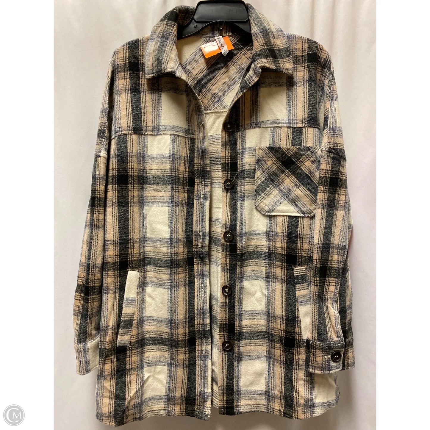 Jacket Shirt By Zenana In Tan, Size: S