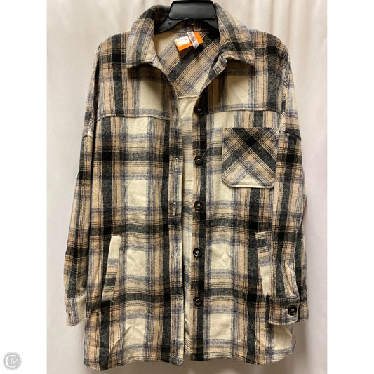 Jacket Shirt By Zenana In Tan, Size: S