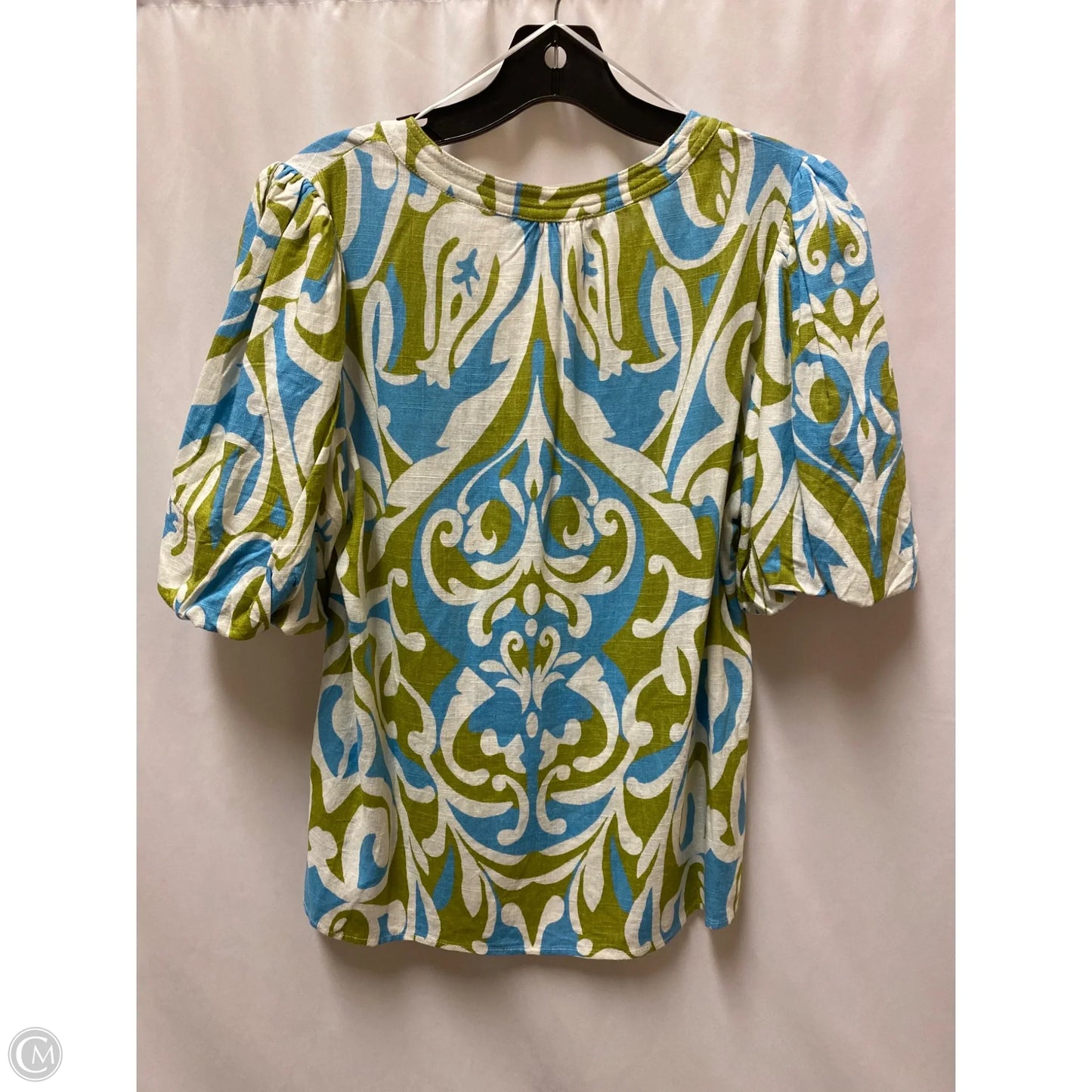 Top Short Sleeve By Cece In Blue & Green, Size: M