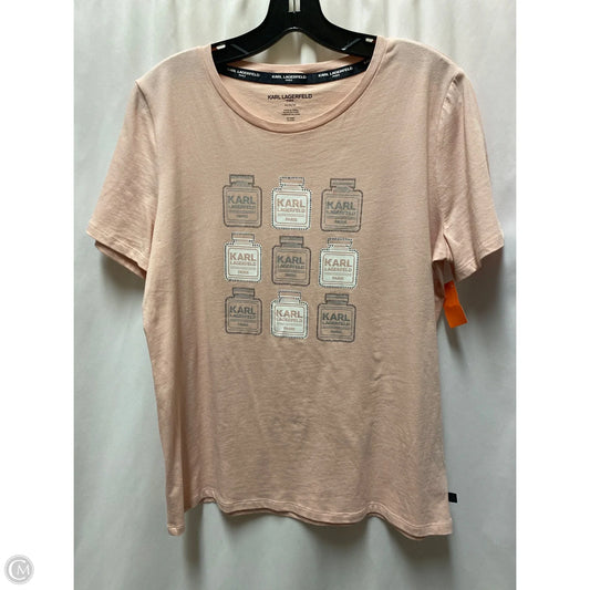 Top Short Sleeve Designer By Karl Lagerfeld In Pink, Size: M