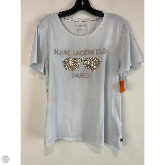 Top short Sleeve by Karl Lagerfeld In Blue, Size: L