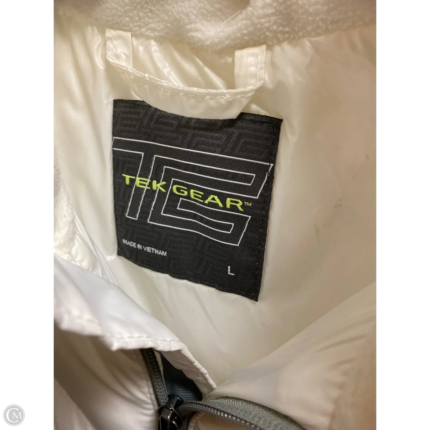 Vest Puffer & Quilted By Tek Gear In White, Size: L