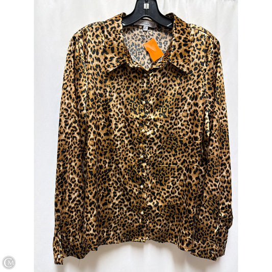 Top Long Sleeve By Sweet Rain In Animal Print, Size: Xl