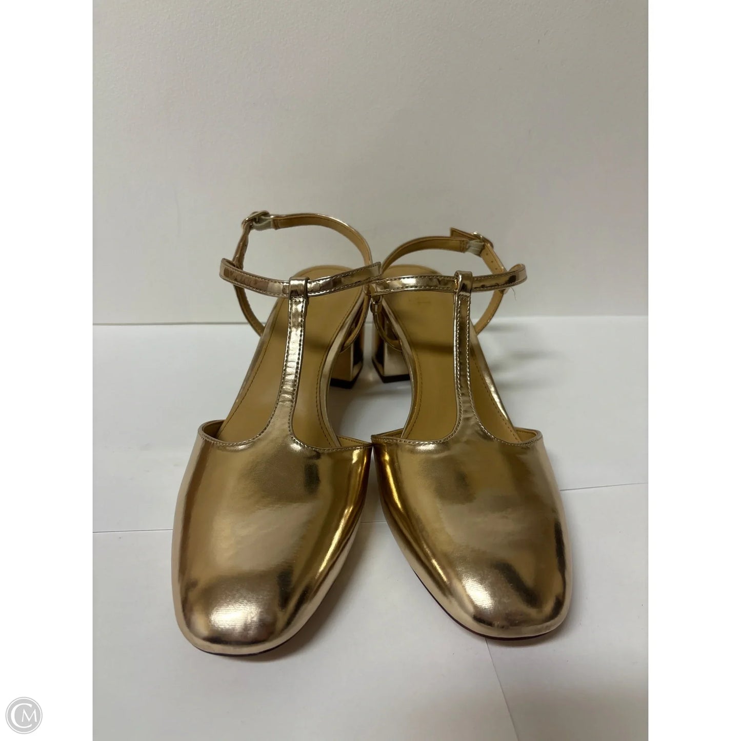 Shoes Heels Block By J. Crew In Gold, Size: 9.5