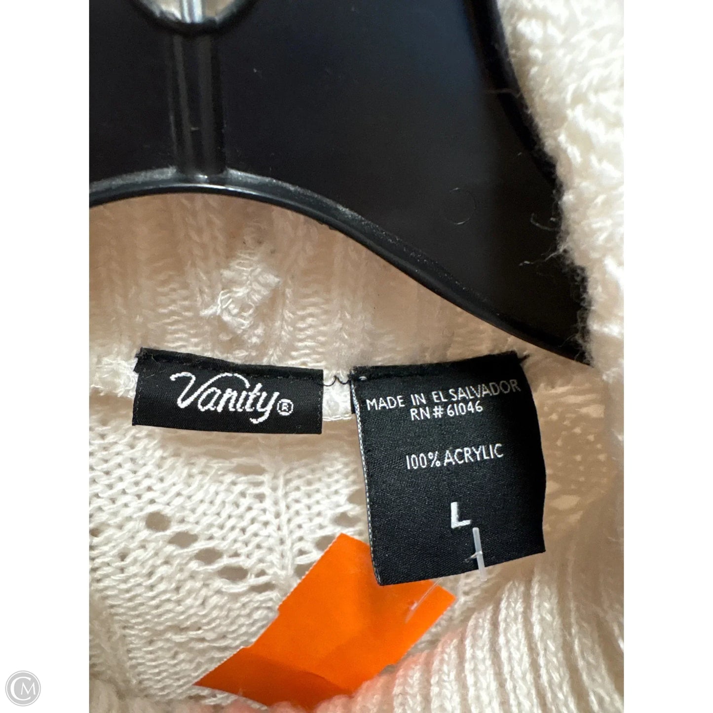 Sweater By Vanity In White, Size: L