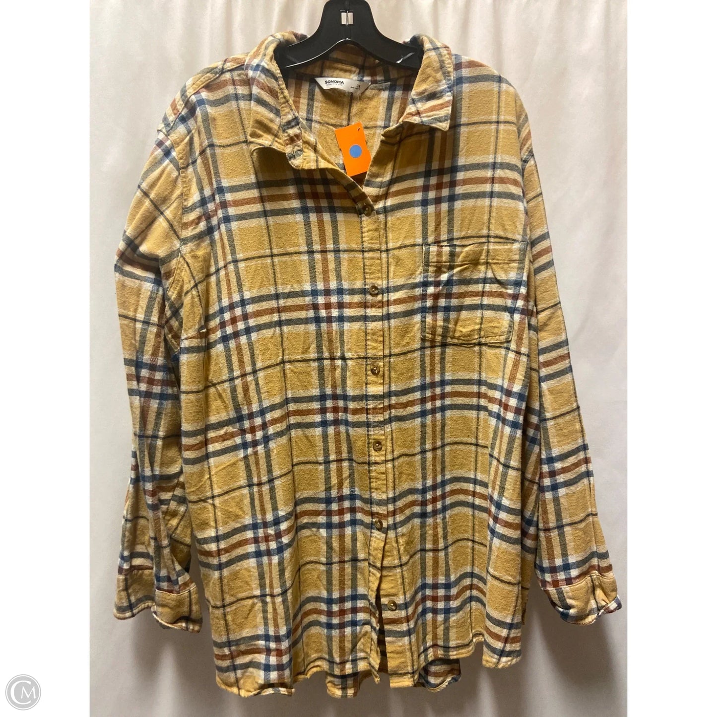 Top Long Sleeve By Sonoma In Yellow, Size: 3x