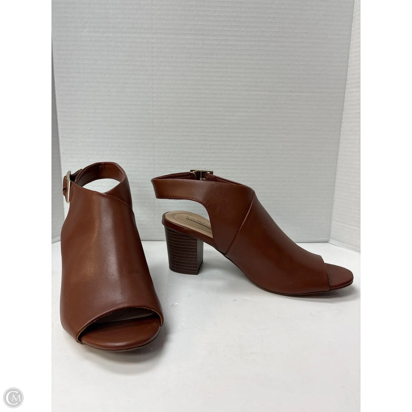 Sandals Heels Block By Kim Rogers In Brown, Size: 9.5