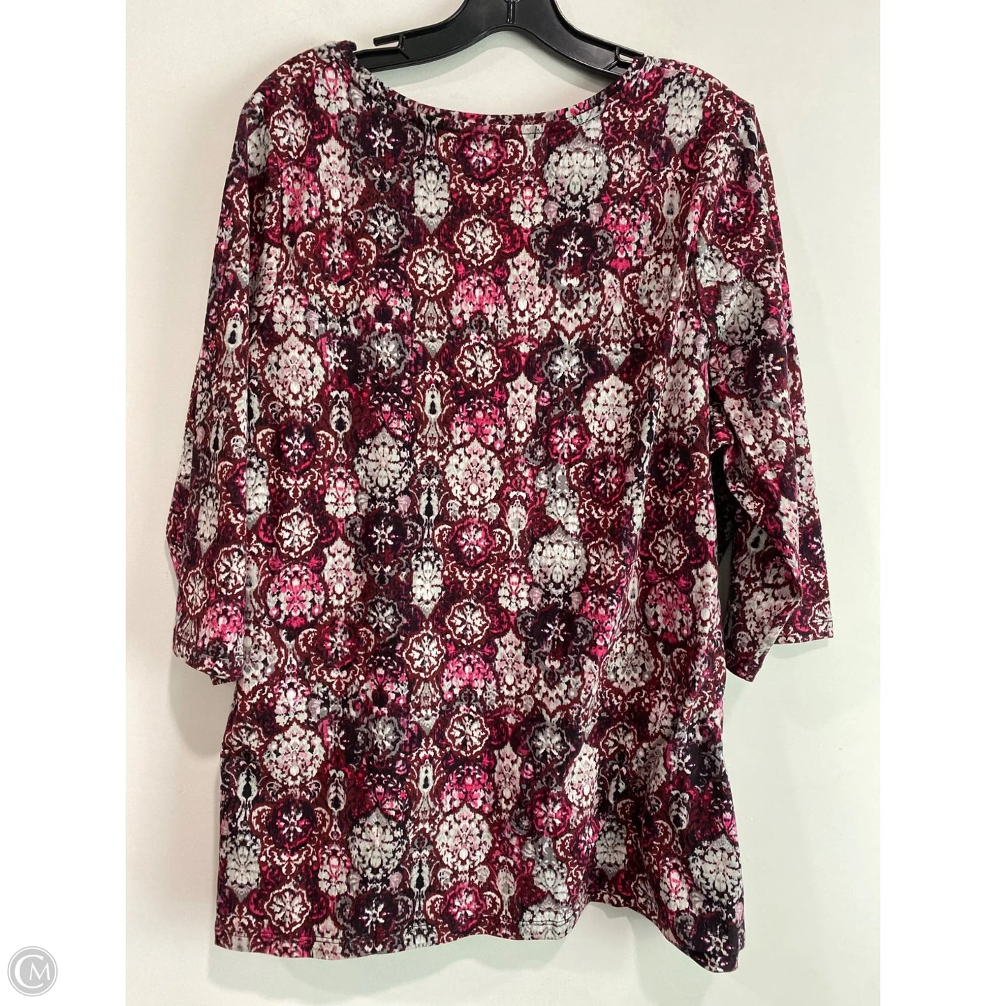 Top 3/4 Sleeve By Catherines In Maroon, Size: Xl