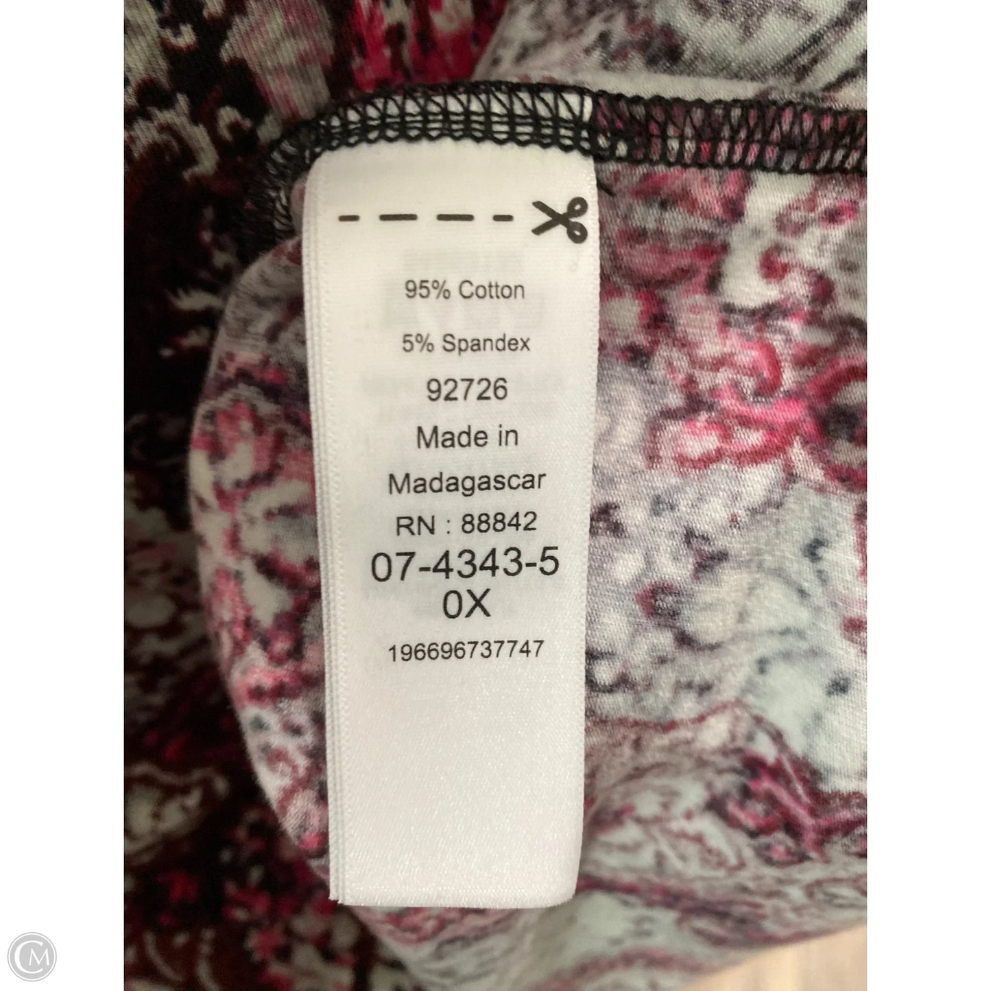 Top 3/4 Sleeve By Catherines In Maroon, Size: Xl