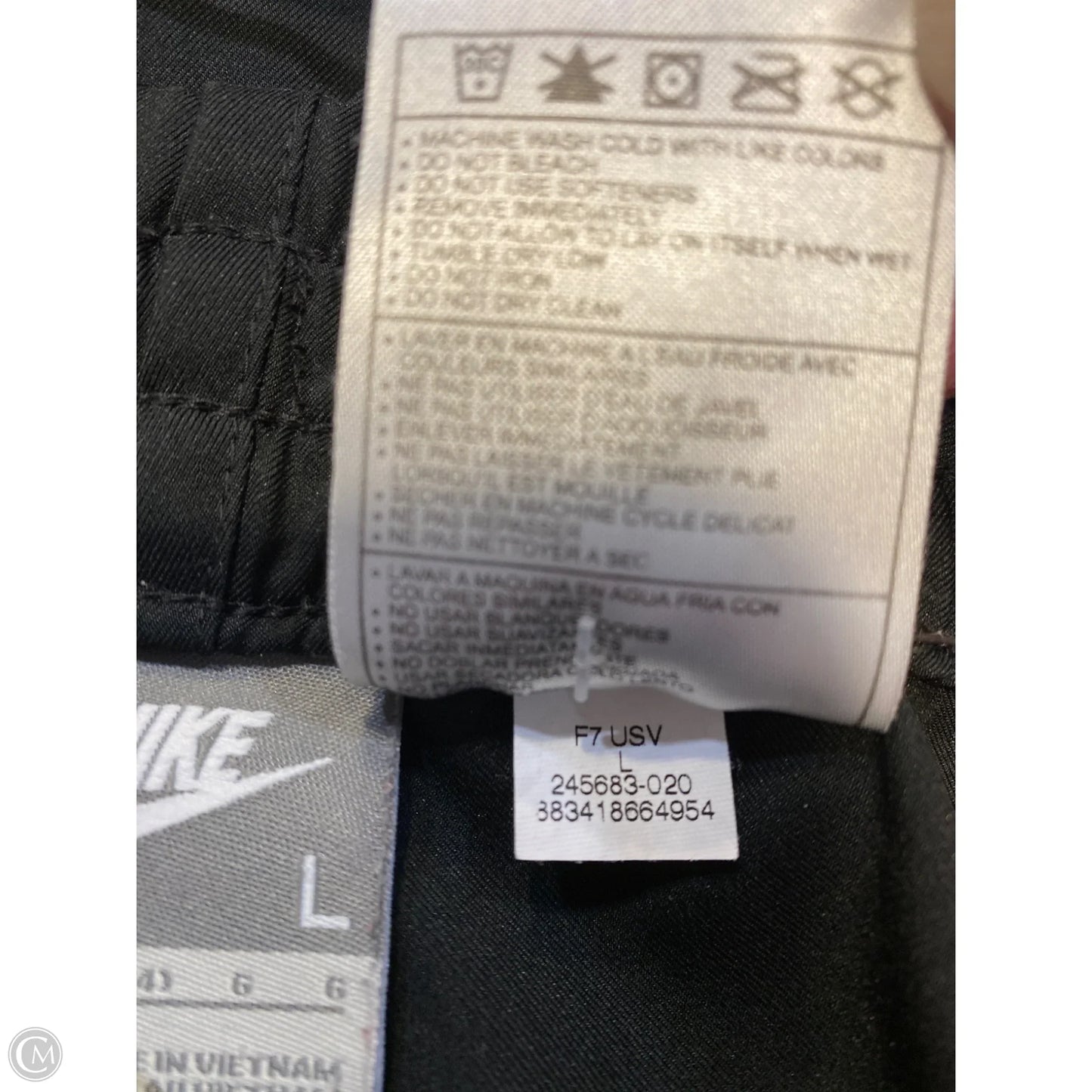 Athletic Pants 2pc By Nike In Black & Pink, Size: L