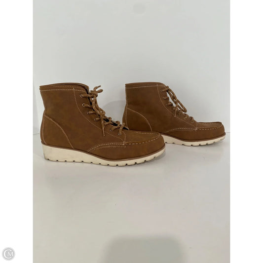 Boots Ankle Flats By St Johns Bay In Brown, Size: 8.5