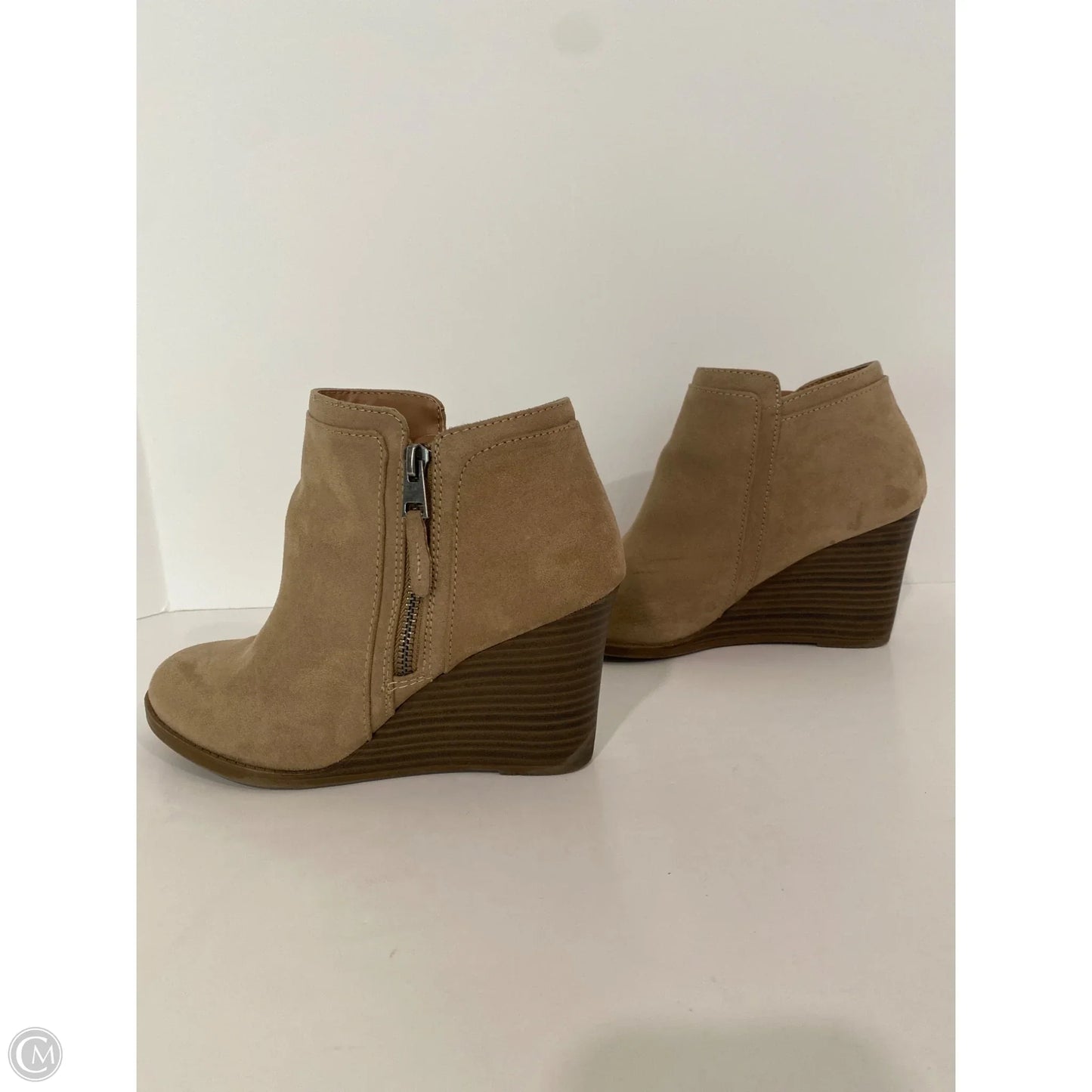 Boots Ankle Heels By Time And Tru In Taupe, Size: 7.5