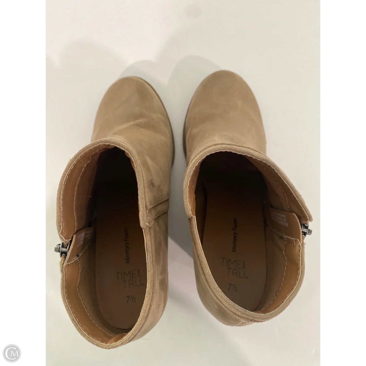 Boots Ankle Heels By Time And Tru In Taupe, Size: 7.5